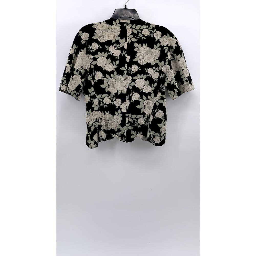 Albert Nipon Women's Vintage Black-Beige Floral B… - image 2